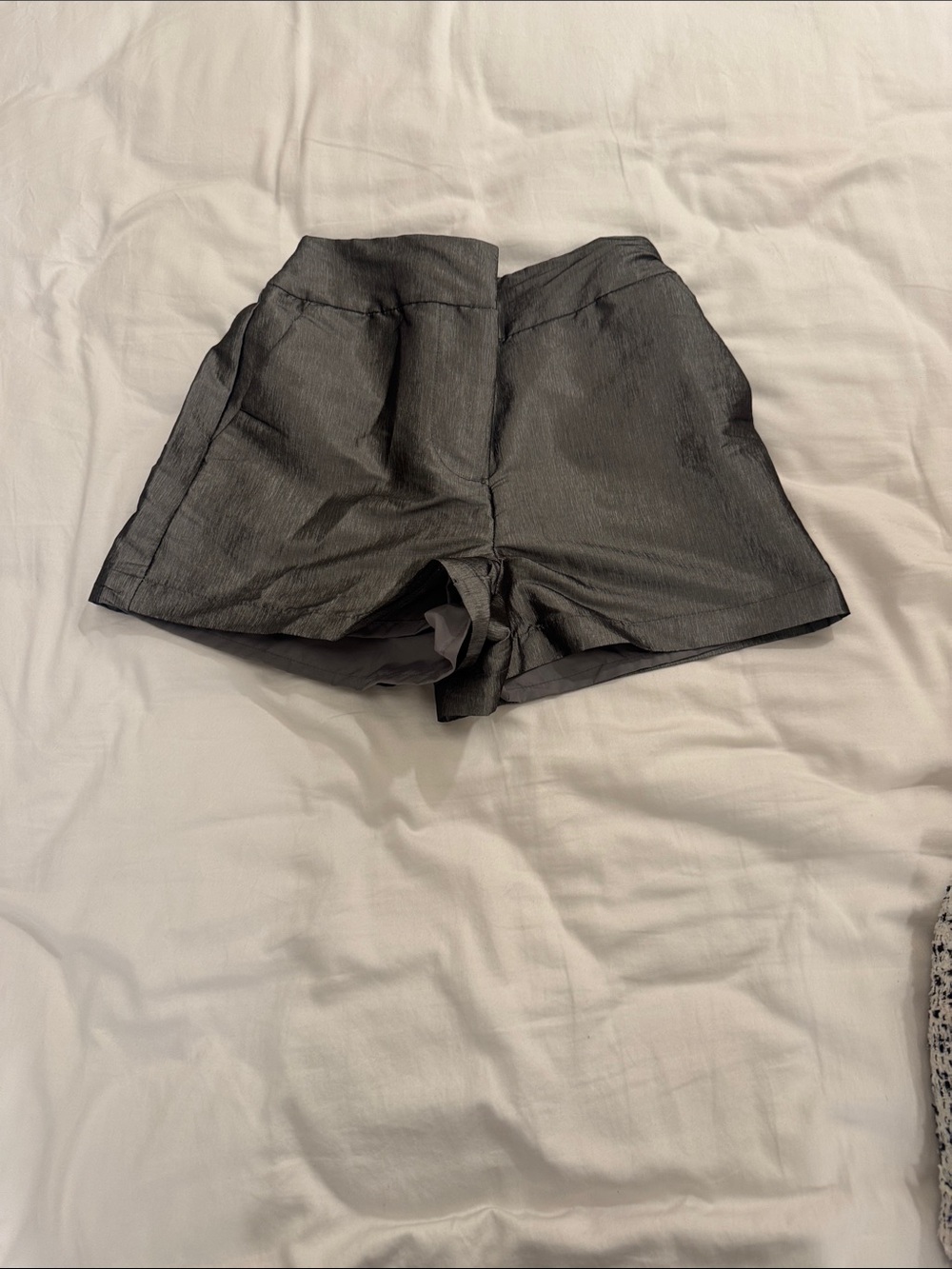 High-Waist Metallic Black Women's Shorts